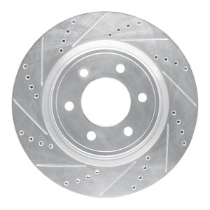 Ford F-150 Brake Rotor (1) - Front Left - R1 Concepts - Drilled & Slotted - Silver - `21-`25 Ford F-150 Brake Rotor (1) - Front Left - R1 Concepts - Drilled & Slotted - Silver - `21-`25
